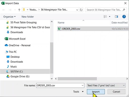 Mengimpor file Teks CSV di Ms Excel dengan Power Query | Kursus Excel ...